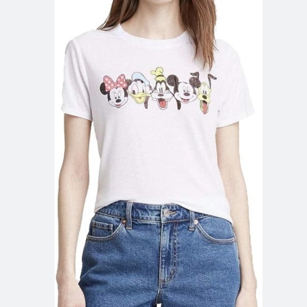 NWT Disney Mickey & Friends White High Low Tee